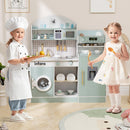 INFANS Kids Kitchen Playset, Toddler Wooden Kitchen Pretend Cooking Toy Set with Coffee Maker