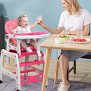 INFANS 5 in 1 Baby High Chair, Convertible Toddler Table Chair Set, Rocking Chair, Multi-Function Seat with Lockable Universal Wheels