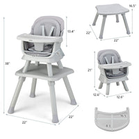 INFANS 8 in 1 Baby High Chair, Convertible Highchair for Babies and Toddlers, Infant Dining Booster Seat, Kids Stool Table Chair Set