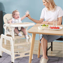 INFANS 5 in 1 Baby High Chair, Convertible Toddler Table Chair Set, Rocking Chair, Multi-Function Seat with Lockable Universal Wheels