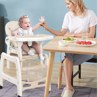 INFANS 5 in 1 Baby High Chair, Convertible Toddler Table Chair Set, Rocking Chair, Multi-Function Seat with Lockable Universal Wheels
