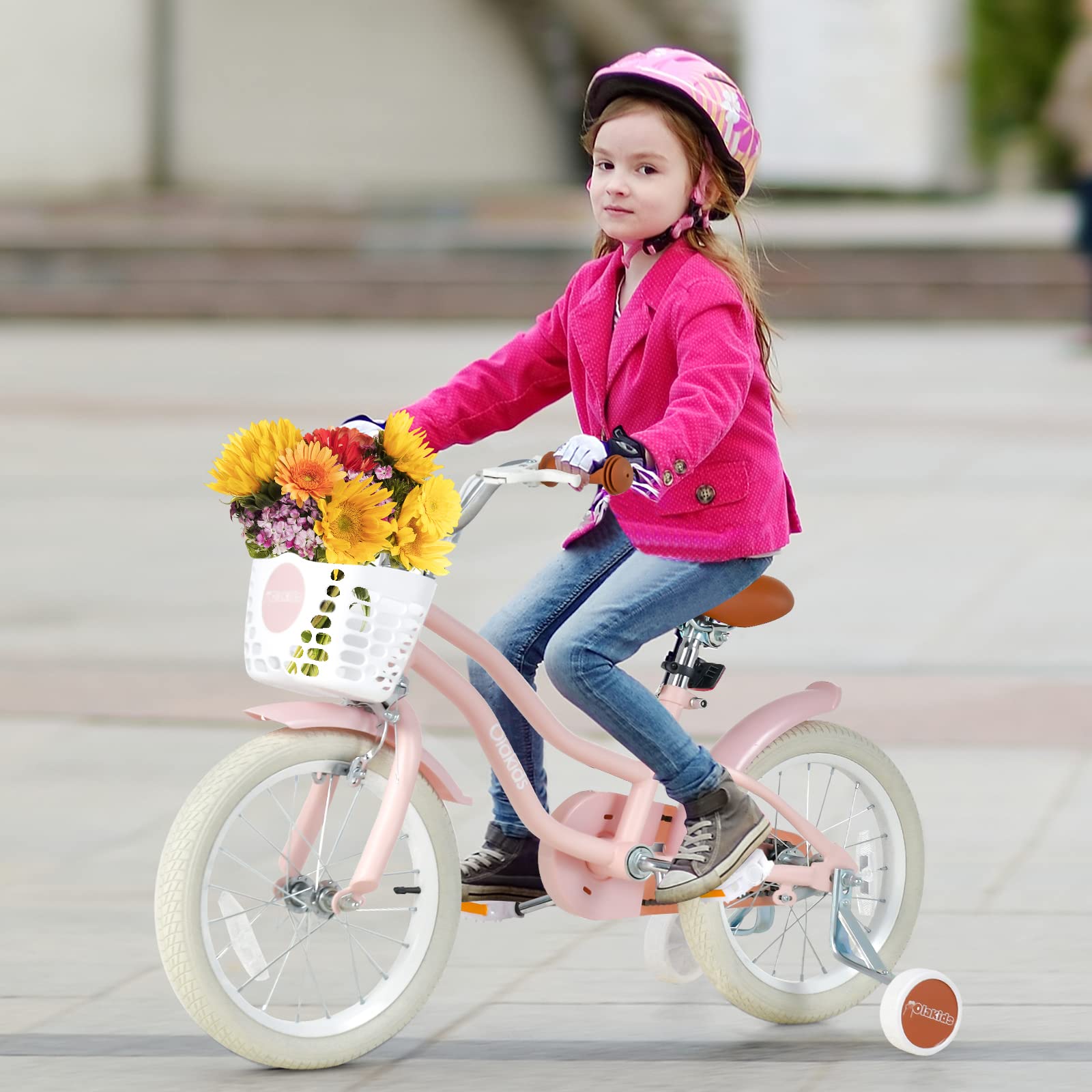 INFANS Kids Bike, 12 14 16 18 Inch Toddlers Bike with Removable Training Wheels, Children's Bicycle