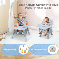 INFANS 9 in 1 High Chair, Convertible Baby Highchair, Table and Chair Set Building Block Infant Dining Booster Seat