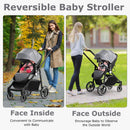 INFANS 2 in 1 Baby Stroller, High Landscape Infant Stroller, Foldable Pushchair