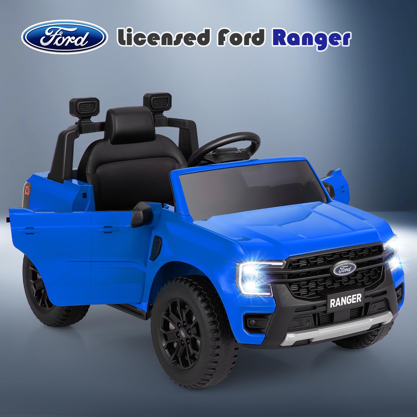 INFANS Licensed Ford Ranger Ride on Pickup Truck by INFANS, 12V Battery Powered Electric Vehicle for Kids with Remote Control