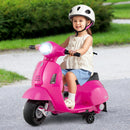 INFANS Licensed Vespa Kids Motorcycle, 6V Battery Powered Motorbike for Toddlers with Training Wheels, Horn, LED Lights