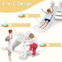 INFANS Toddler Slide, 3 in 1 Foldable Kids Slide Indoor Slideway, Climber Freestanding Playset, Extra Long Slipping Slope Toy