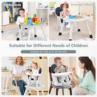 INFANS 8 in 1 Baby High Chair, Convertible Highchair for Babies and Toddlers, Infant Dining Booster Seat, Kids Stool Table Chair Set