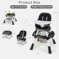 INFANS 9 in 1 High Chair, Convertible Baby Highchair, Table and Chair Set Building Block Infant Dining Booster Seat