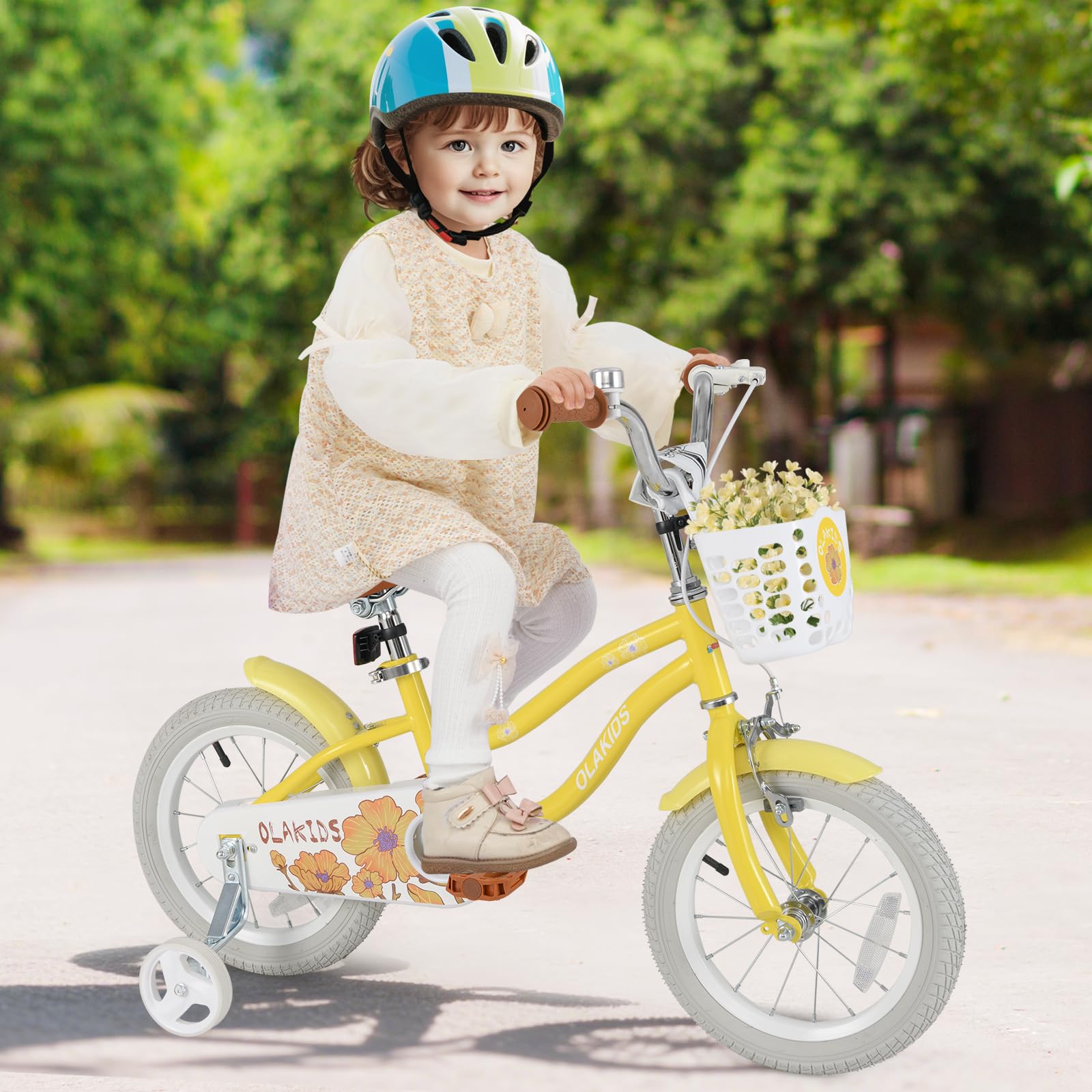 12 14 16 18 Inch Toddlers Bike with Removable Training Wheels Basket