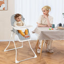 INFANS Baby High Chair, Quick Folding Portable Highchair for Babies and Toddlers with Adjustable Footrest Removable Dishwasher Tray PU Seat