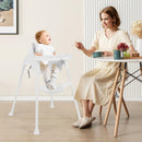 INFANS 4 in 1 Baby High Chair, Convertible Highchair for Babies and Toddlers, Infant Feeding Highchairs with Removable Tray Adjustable Footrest