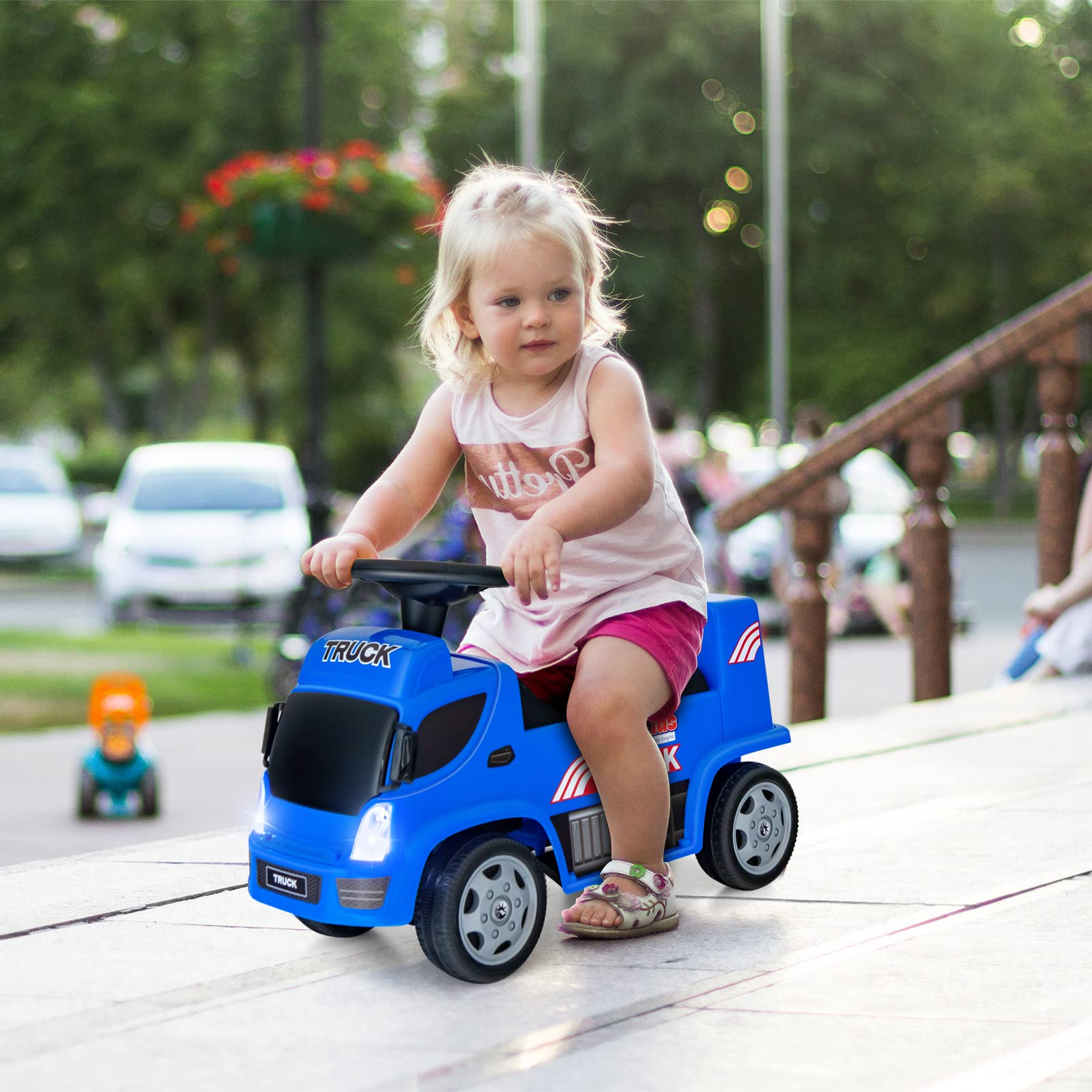 INFANS Kids Ride on Push Car, 2 in 1 Foot-to-Floor Sliding Truck, Toy Walker Gift for Toddlers