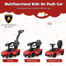INFANS 3 in 1 Ride on Push Car, Licensed Lamborghini Baby Stroller Sliding Walking Car with Push Handle