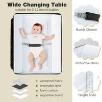 INFANS Baby Changing Table, Folding Diaper Station Portable Nursery Organizer with Safety Belt and Storage Racks