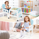 INFANS 5 in 1 Baby High Chair, Convertible Toddler Table Chair Set, Rocking Chair, Multi-Function Seat with Lockable Universal Wheels