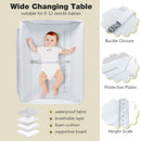 INFANS Baby Changing Table, Folding Diaper Station Portable Nursery Organizer with Safety Belt and Storage Racks