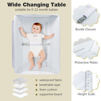 INFANS Baby Changing Table, Folding Diaper Station Portable Nursery Organizer with Safety Belt and Storage Racks