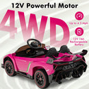 INFANS 2 Seater Kids Ride on Car, 12V 4WD Licensed Lamborghini Veneno Powered Electric Vehicle with Rocking Mode, Remote Control