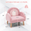 INFANS Kids Sofa, Toddler Armchair with Solid Wooden Frame Anti-Tipping Design Plush Fabric, Upholstered Children Chair