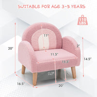 INFANS Kids Sofa, Toddler Armchair with Solid Wooden Frame Anti-Tipping Design Plush Fabric, Upholstered Children Chair