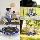 INFANS 2 in 1 Swing and Trampoline Combo, 36 Inch Foldable Hammock Saucer Tree Swing Bouncer