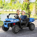 INFANS 2 Seater Ride on UTV, 12V Kids Electric Vehicle Dump Truck, Toddlers Battery Powered Car with Music