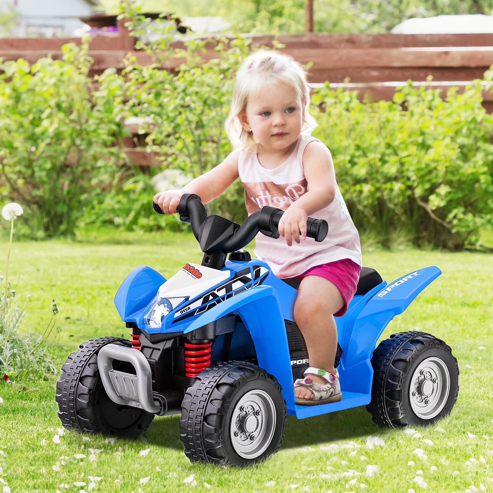 Infans Kids Ride on ATV, 6V Electric Vehicle for Toddlers, 4 Wheeler Battery Powered Motorized Quad Toy Car
