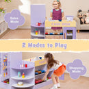 INFANS Kids Grocery Store Playset, Wooden Supermarket Toy Set with Cash Register, Vending Machine, Pretend Play Store