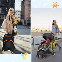 INFANS Lightweight Baby Stroller for 0-36 Month, Compact Stroller with One-Hand Fold, Travel Stroller for Airplane