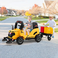 INFANS Ride on Car, 12V 2 in 1 Kids Street Sweeper Truck Electric Vehicle with Remote Control