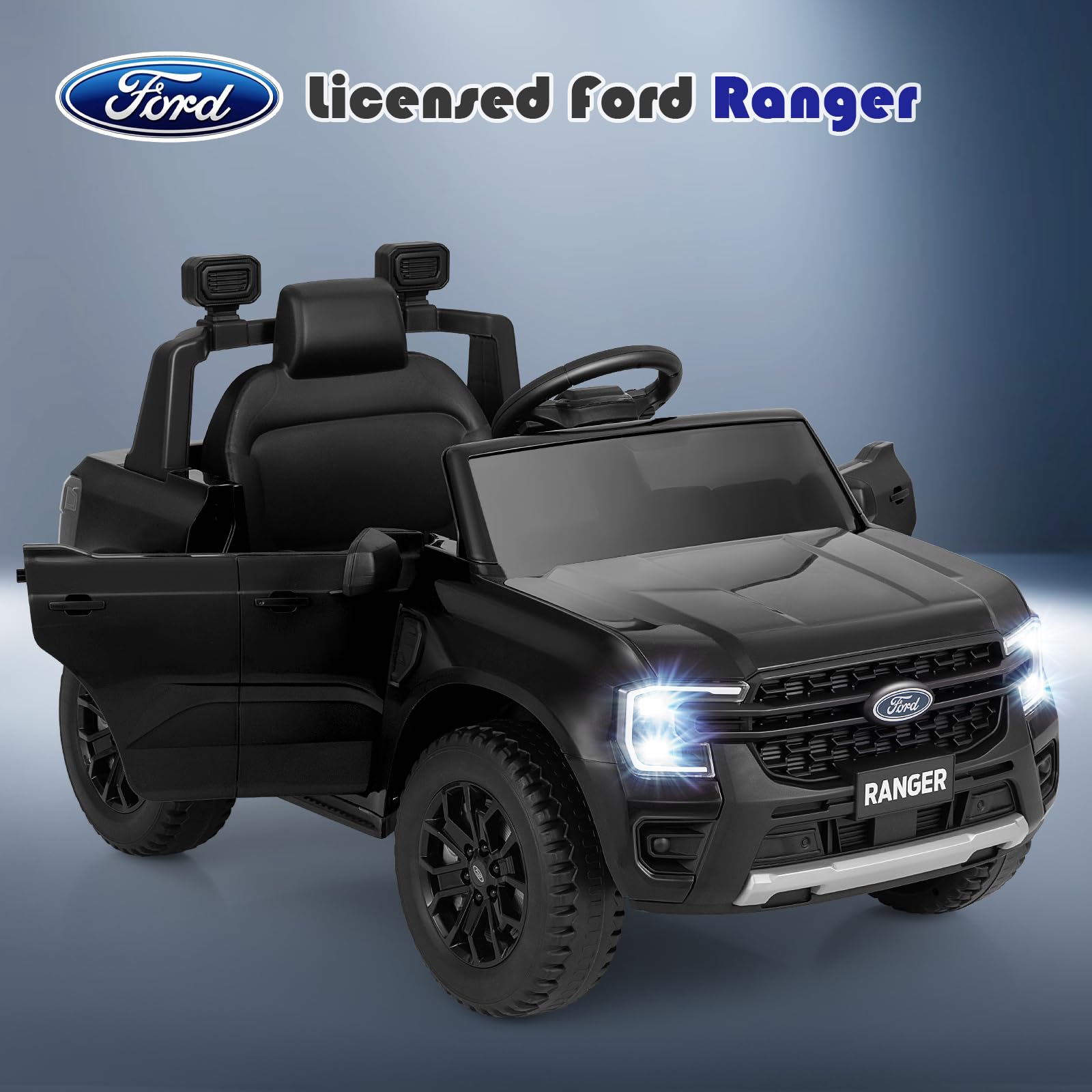 INFANS Licensed Ford Ranger Ride on Pickup Truck by INFANS, 12V Battery Powered Electric Vehicle for Kids with Remote Control
