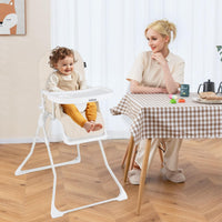 INFANS Baby High Chair, Quick Folding Portable Highchair for Babies and Toddlers with Adjustable Footrest Removable Dishwasher Tray PU Seat