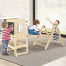 INFANS Climbing Toys for Toddlers, 8 in 1 Foldable Wood Pikler Montessori Jungle Gym, Indoor Kids Playground Climber Triangle Set