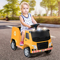 INFANS Ride on Car, 6V Recycling Garbage Truck Electric Vehicle with Music, Horn, Warning Lights