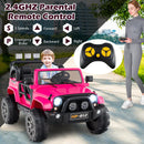 INFANS 2 Seater Ride on Truck, 12V Battery Powered Electric Vehicle for Kids with Remote Control, Power Display, LED Lights