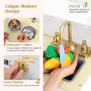 INFANS Kids Kitchen Playset, Toddler Wooden Pretend Cooking Toy Set with Acrylic Drawing Board Ice Machine Dishwasher