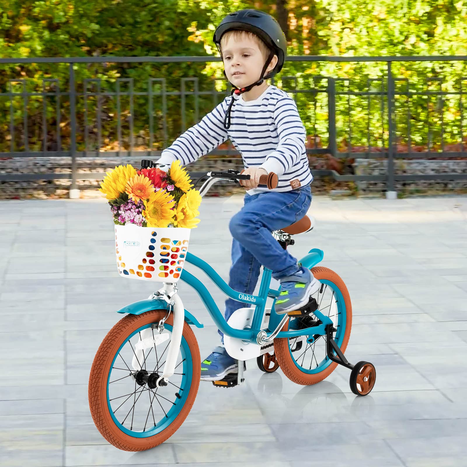 INFANS Kids Bike, 12 14 16 18 Inch Toddlers Bike with Removable Training Wheels, Children's Bicycle