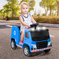 INFANS Ride on Car, 6V Recycling Garbage Truck Electric Vehicle with Music, Horn, Warning Lights