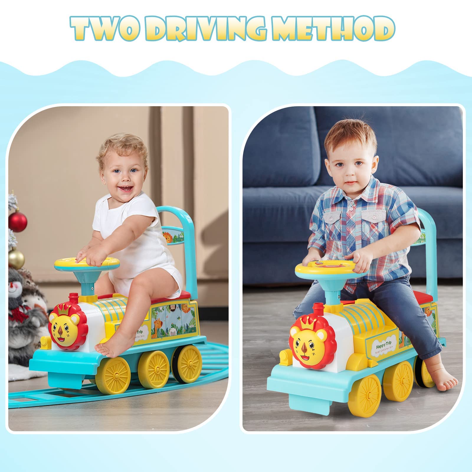 Kids Ride On Train with Track for Toddlers Boys Girls