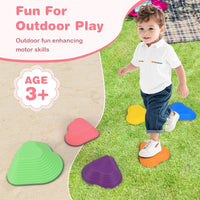 INFANS Balance Stepping Stones for Kids, 6, 11pcs Non-Slip Plastic Balance Stones, Indoor Outdoor Coordination Balance Blocks