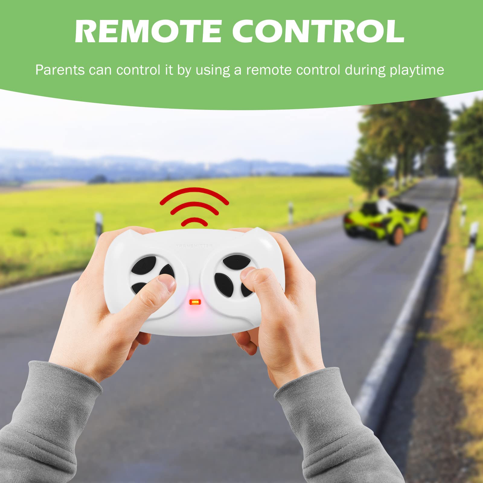 INFANS 12V Licensed Lamborghini Sian Kids Ride on Car with Parent Remote Control, Electric Toy Roadster Carbon Fiber Textured