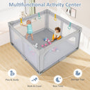 INFANS Foldable Baby Playpen with Mat, Large Baby Play Yard for Infant with 50 Ocean Balls, Fence Toddler Activity Center