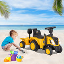 INFANS Licensed Caterpillar Ride on Tractor, Foot to Floor Sliding Truck with Detachable Trailer, Toy Walker for Kids Age 1.5-3