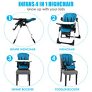 INFANS 4 in 1 High Chair�CBooster Seat, Convertible Highchair, Installation-Free,Simple Fold for Baby, Infant& Toddler