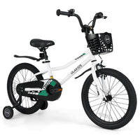 INFANS Kids Bike 12 Inch Toddlers Bike with Training Wheels Basket Adjustable Seat Handbrake and Coaster Brake