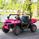 INFANS 2 Seater Ride on UTV, 12V Kids Electric Vehicle Dump Truck, Toddlers Battery Powered Car with Music