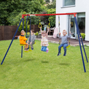OLAKIDS 440lbs Swing Set, Outdoor 3 in 1 A-Frame Heavy Duty Metal Stand for Kids and Adults, Backyard Playground Activity Playset with Swing Seat, Glider, Trapeze Rings for Toddlers INFANS