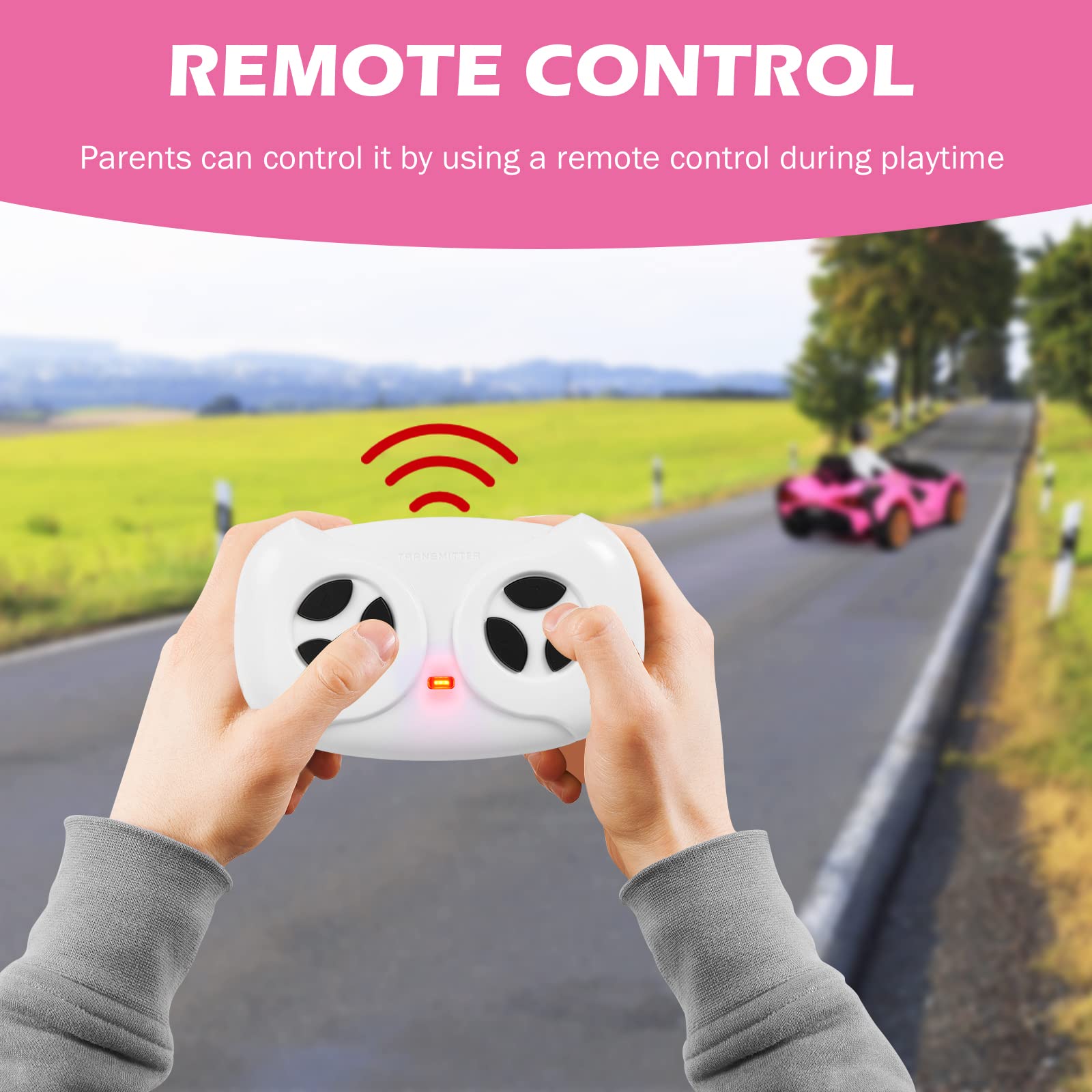 INFANS 12V Licensed Lamborghini Sian Kids Ride on Car with Parent Remote Control, Electric Toy Roadster Carbon Fiber Textured