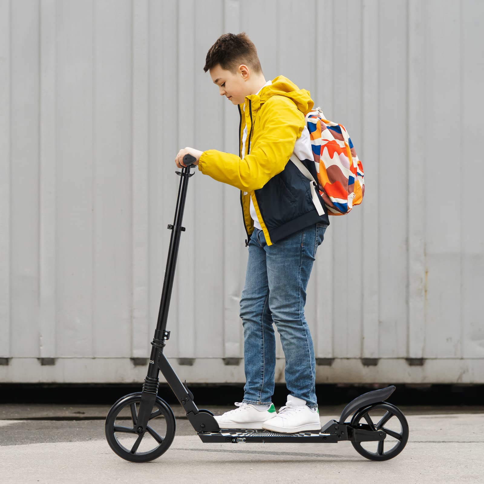 INFANS Kick Scooter for Adults Teens, Big Wheels Foldable Scooter  Ages 10+ Kids Youth